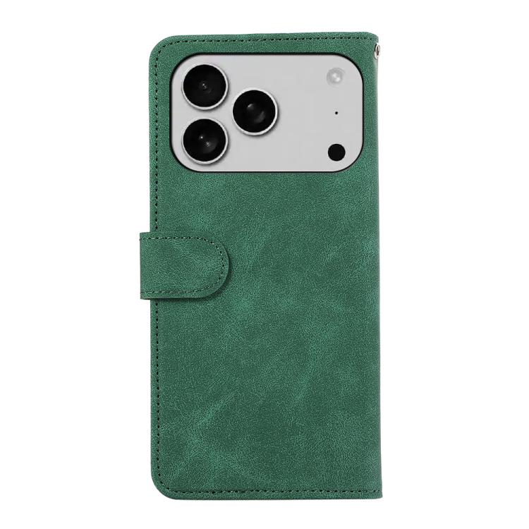 For iPhone 17 Pro ABEEL Color Block Magnetic RFID Leather Phone Case