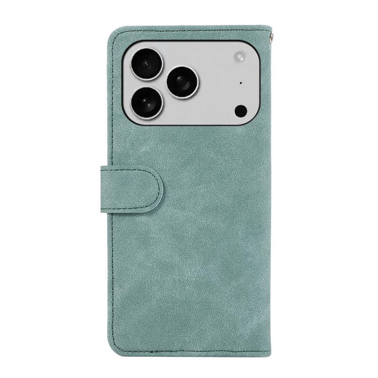For iPhone 17 Pro ABEEL Color Block Magnetic RFID Leather Phone Case
