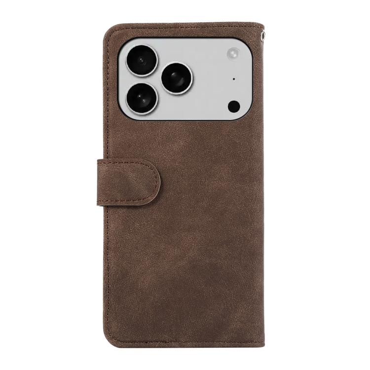 For iPhone 17 Pro ABEEL Color Block Magnetic RFID Leather Phone Case