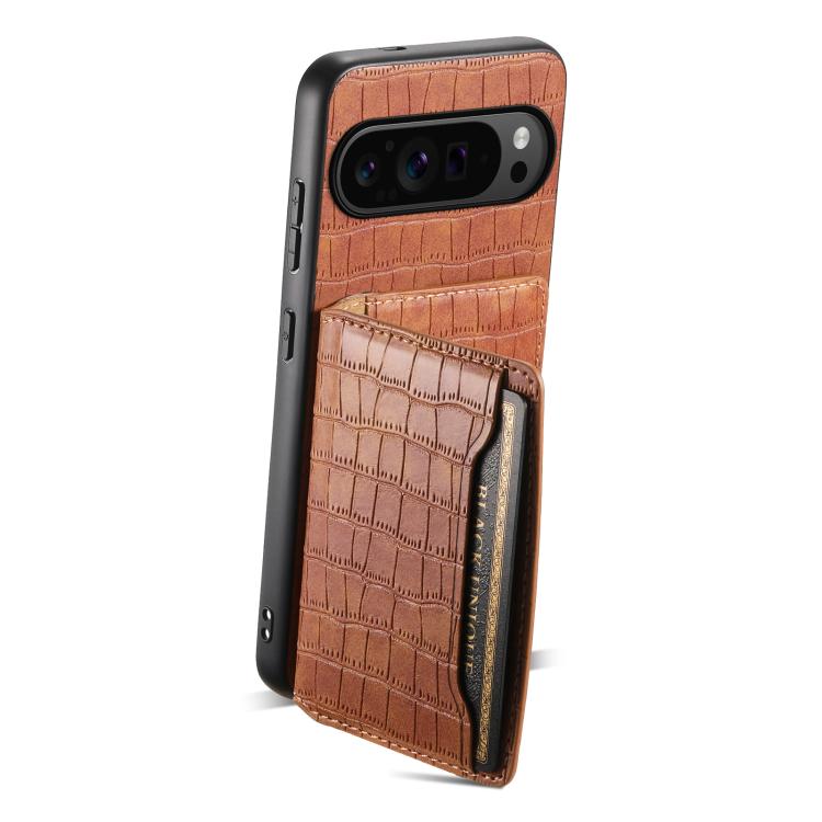 For Google Pixel 10 Pro / 10 Crocodile Texture Card Bag Design Full Coverage Phone Case