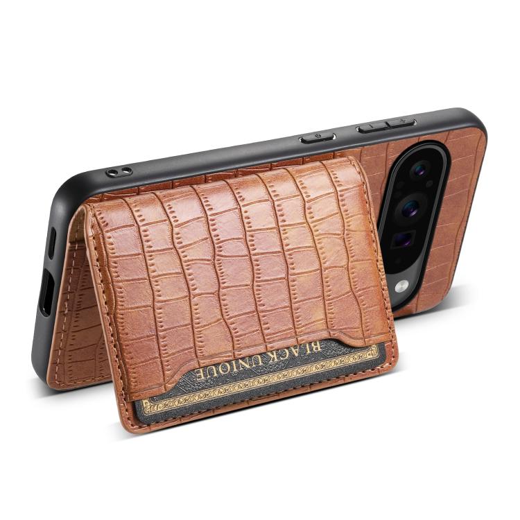 For Google Pixel 10 Pro / 10 Crocodile Texture Card Bag Design Full Coverage Phone Case