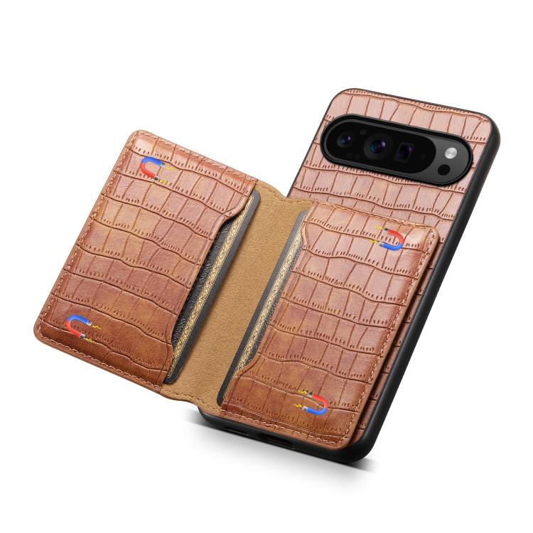 For Google Pixel 10 Pro / 10 Crocodile Texture Card Bag Design Full Coverage Phone Case