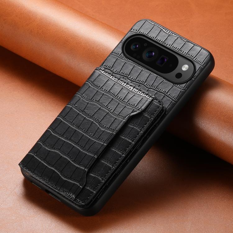 For Google Pixel 10 Pro / 10 Crocodile Texture Card Bag Design Full Coverage Phone Case