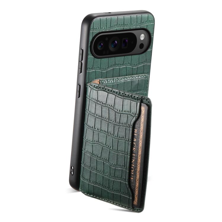 For Google Pixel 10 Pro / 10 Crocodile Texture Card Bag Design Full Coverage Phone Case