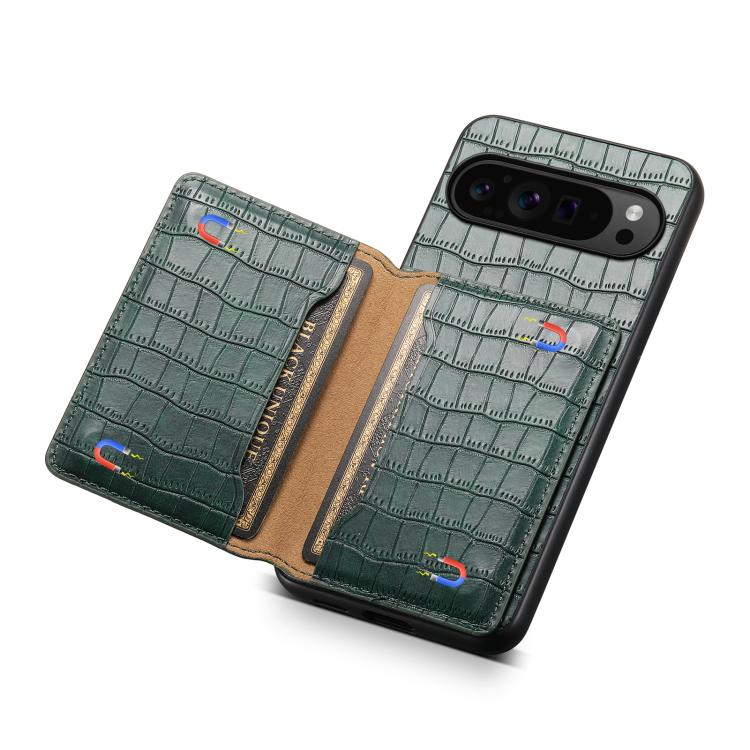 For Google Pixel 10 Pro / 10 Crocodile Texture Card Bag Design Full Coverage Phone Case
