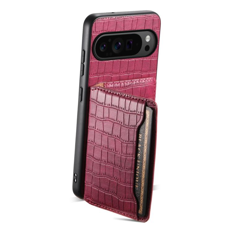 For Google Pixel 10 Pro / 10 Crocodile Texture Card Bag Design Full Coverage Phone Case