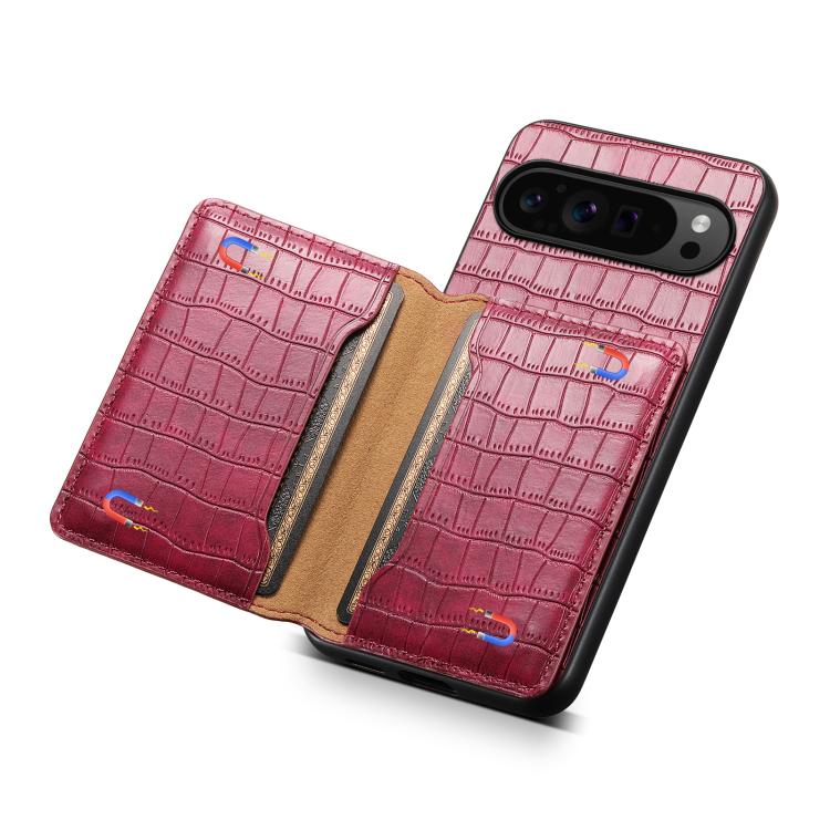 For Google Pixel 10 Pro / 10 Crocodile Texture Card Bag Design Full Coverage Phone Case