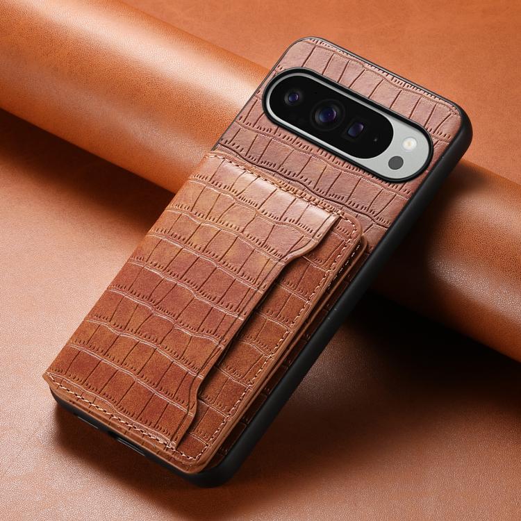 For Google Pixel 10 Pro XL Crocodile Texture Card Bag Design Full Coverage Phone Case