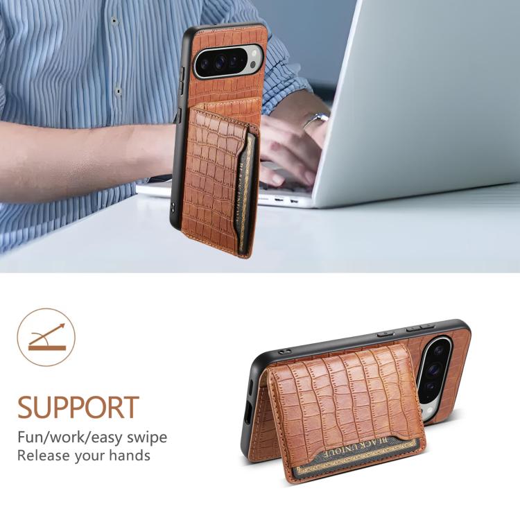 For Google Pixel 10 Pro XL Crocodile Texture Card Bag Design Full Coverage Phone Case