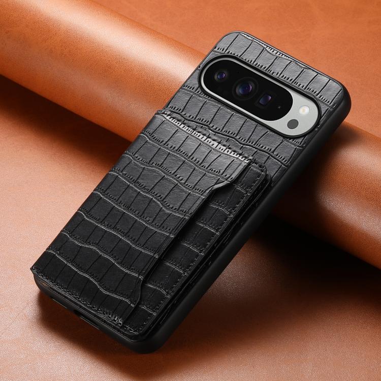 For Google Pixel 10 Pro XL Crocodile Texture Card Bag Design Full Coverage Phone Case