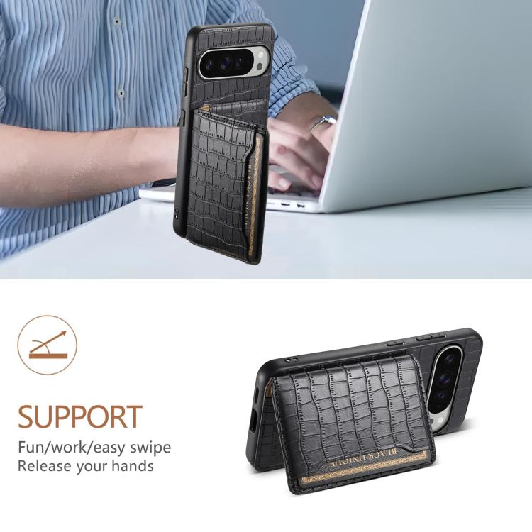 For Google Pixel 10 Pro XL Crocodile Texture Card Bag Design Full Coverage Phone Case