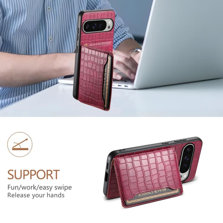 For Google Pixel 10 Pro XL Crocodile Texture Card Bag Design Full Coverage Phone Case
