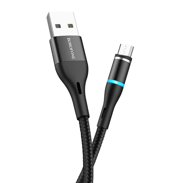 Borofone BU16 1.2m 2.4A Max Output USB to Micro USB Skill Magnetic Charging Data Cable with LED Indicator