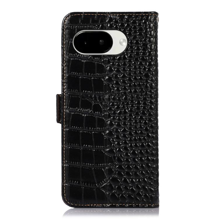 For Google Pixel 10a Crocodile Top Layer Cowhide Leather Phone Case
