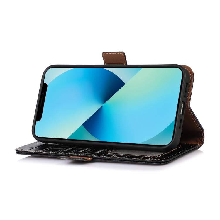 For Google Pixel 10a Crocodile Top Layer Cowhide Leather Phone Case