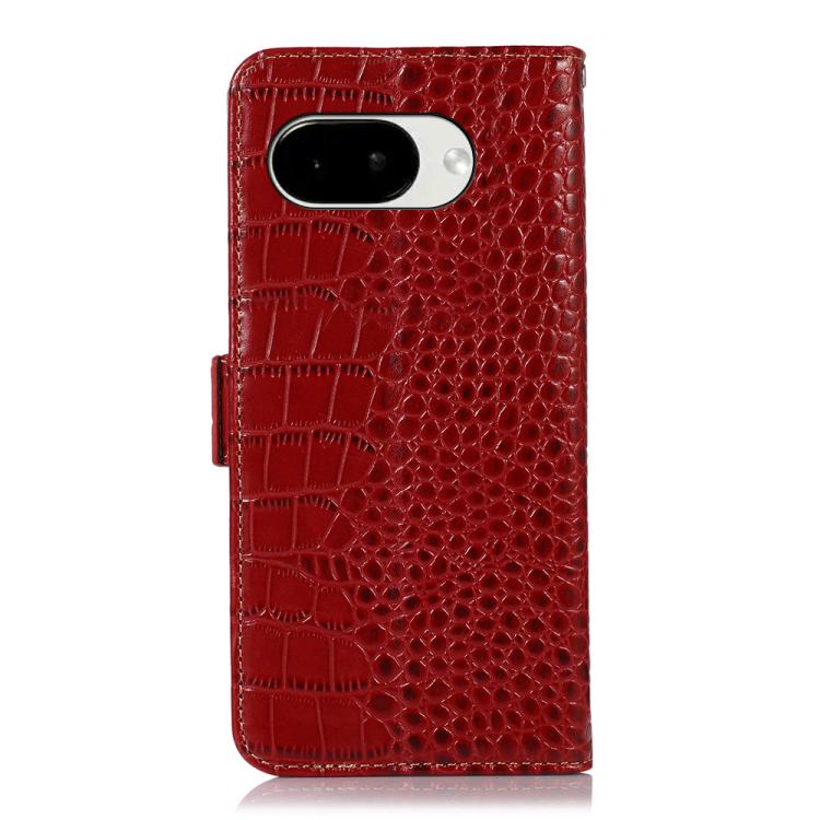 For Google Pixel 10a Crocodile Top Layer Cowhide Leather Phone Case