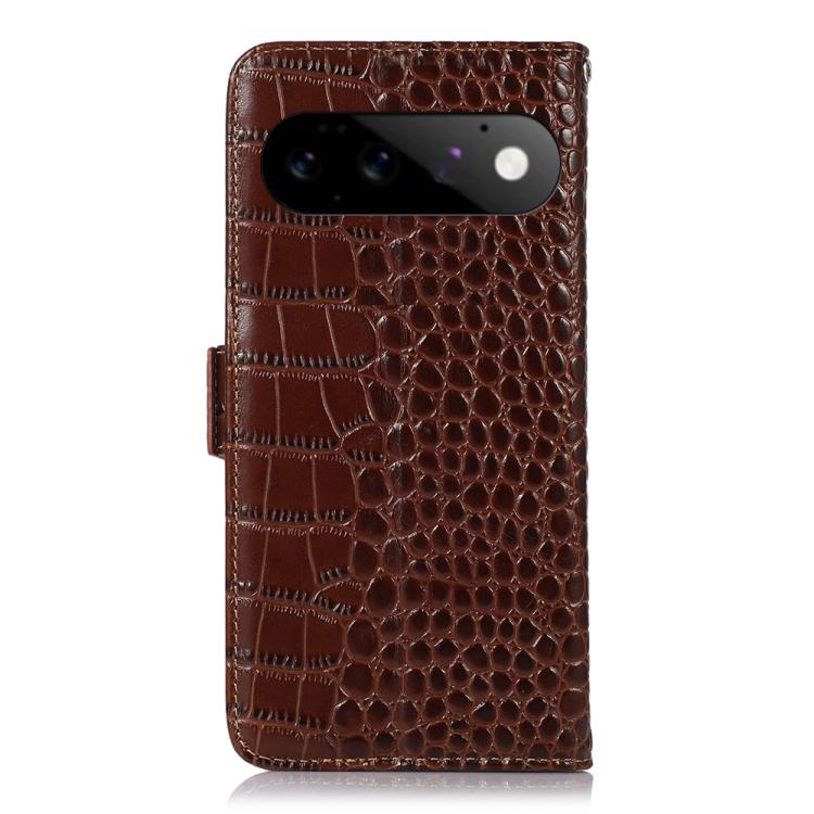 For Google Pixel 11 / 11 Pro Crocodile Top Layer Cowhide Leather Phone Case