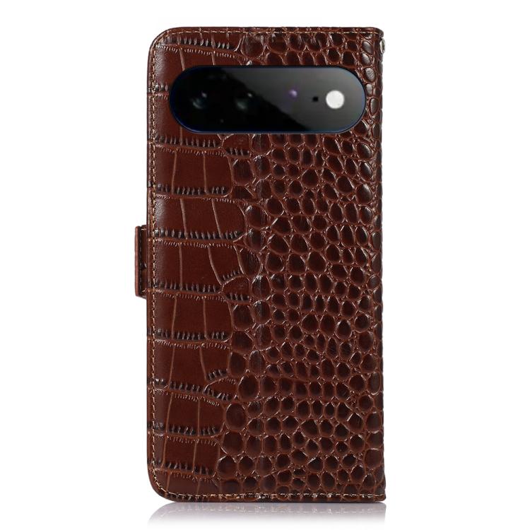 For Google Pixel 11 Pro XL Crocodile Top Layer Cowhide Leather Phone Case