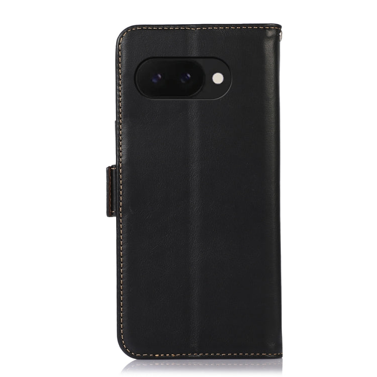 For Google Pixel 9a Crazy Horse Top Layer Cowhide Leather Phone Case