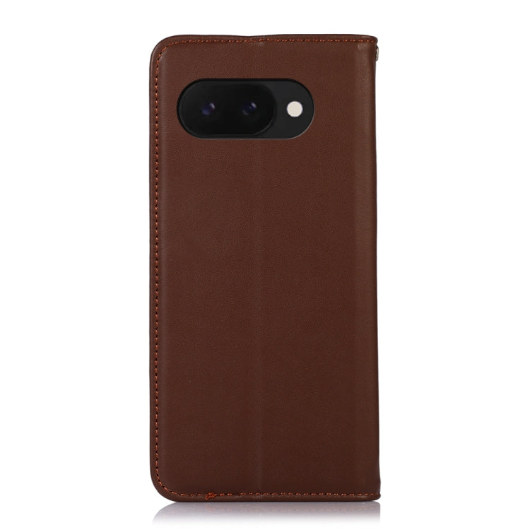 For Google Pixel 9a KHAZNEH Nappa Top Layer Cowhide Leather Phone Case