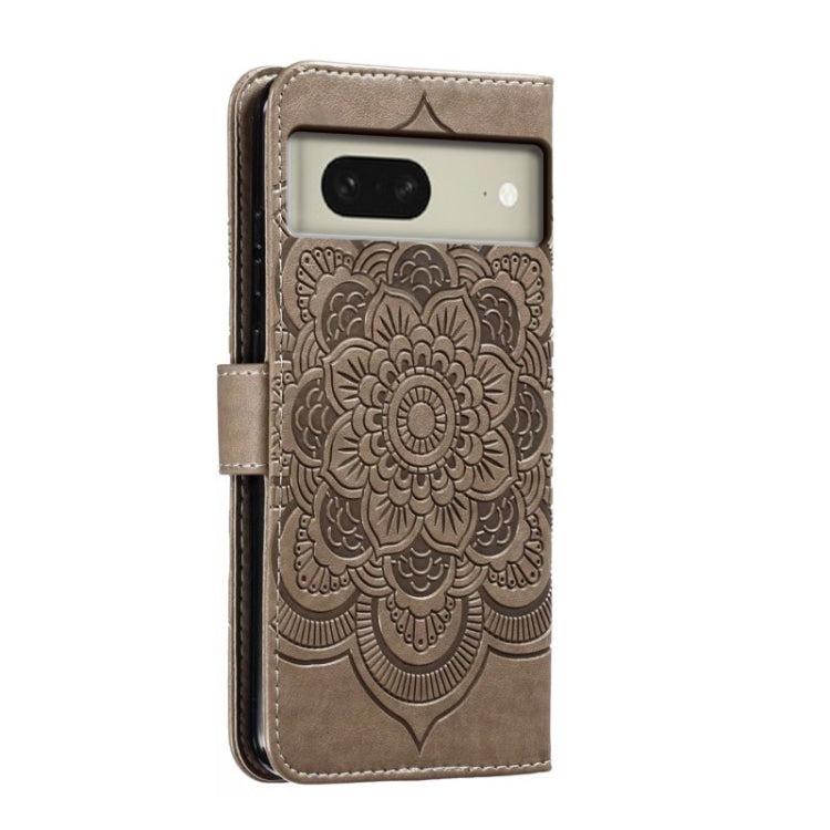 For Google Pixel 8 Sun Mandala Embossing Pattern Phone Leather Case