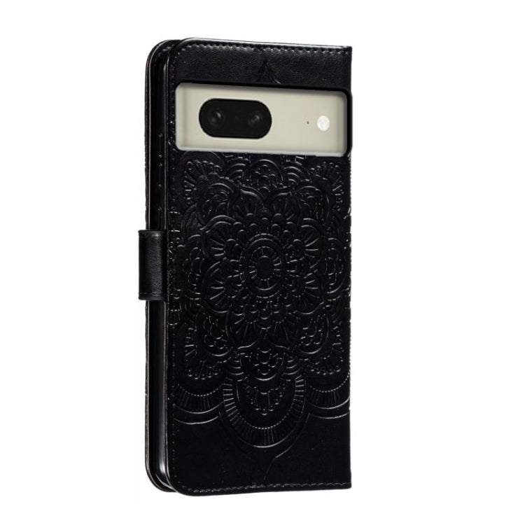 For Google Pixel 8 Sun Mandala Embossing Pattern Phone Leather Case