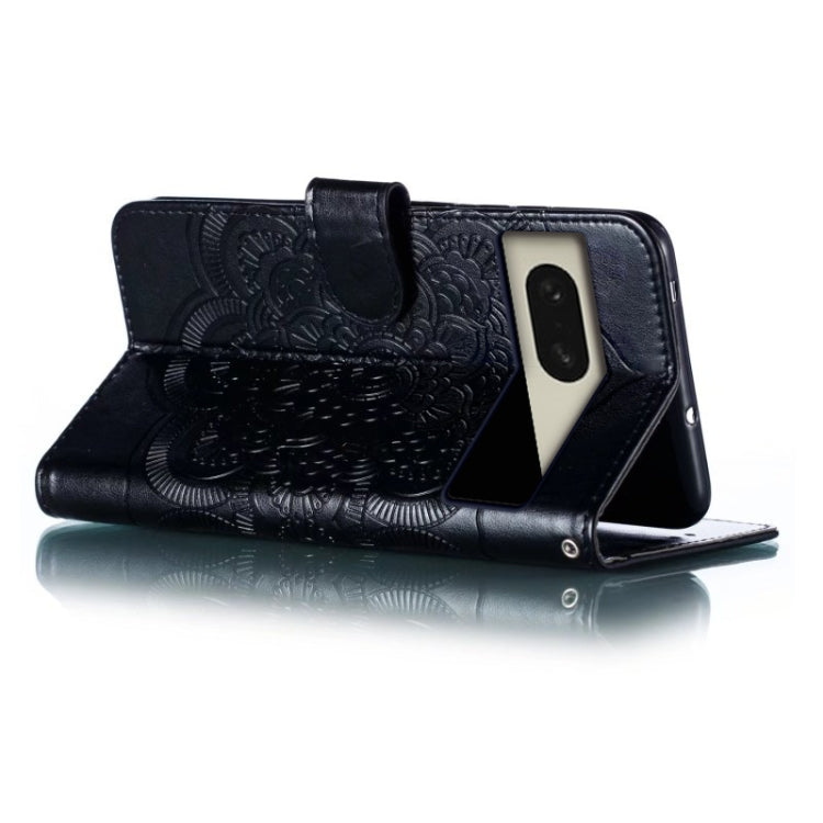 For Google Pixel 8 Sun Mandala Embossing Pattern Phone Leather Case