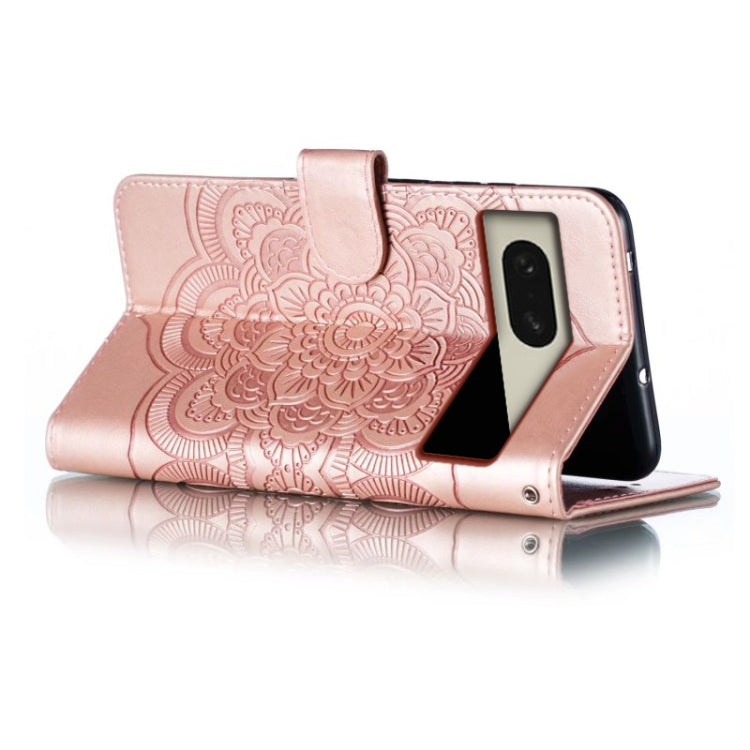 For Google Pixel 8 Sun Mandala Embossing Pattern Phone Leather Case