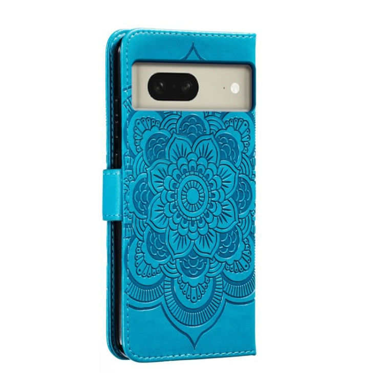 For Google Pixel 8 Sun Mandala Embossing Pattern Phone Leather Case