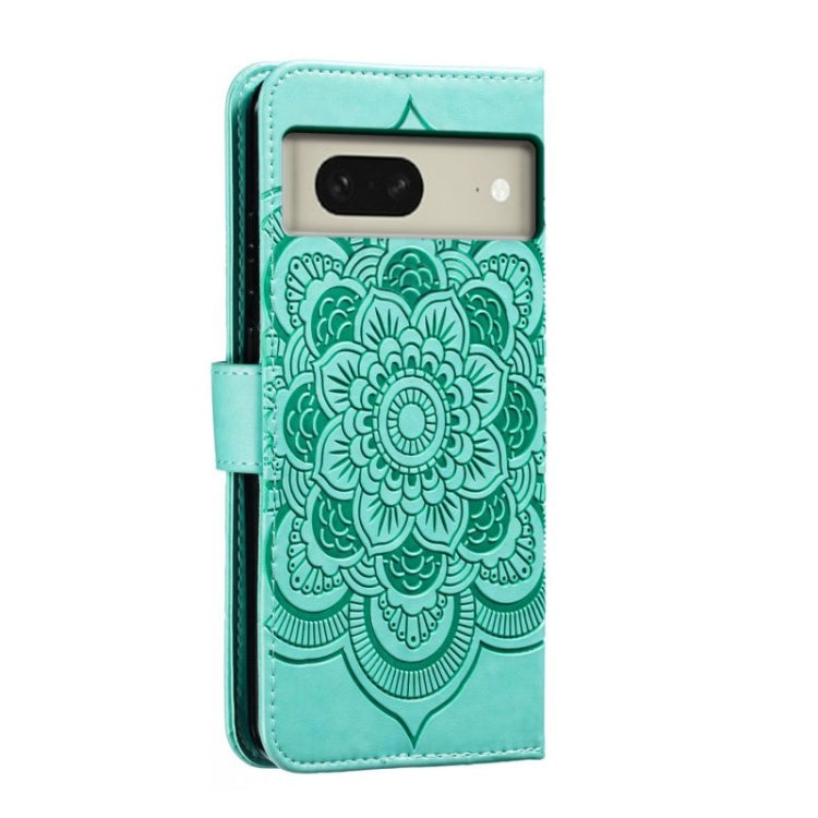 For Google Pixel 8 Sun Mandala Embossing Pattern Phone Leather Case