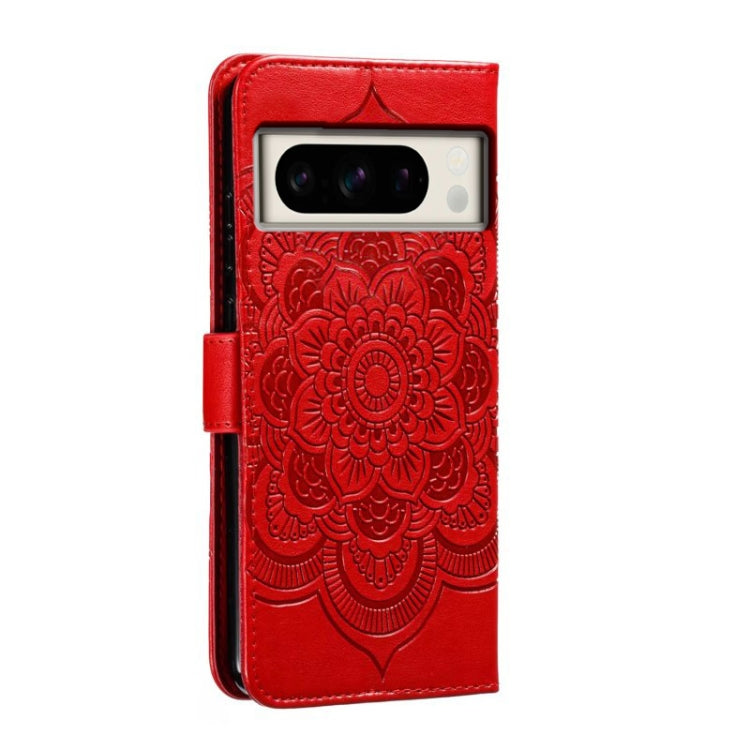 For Google Pixel 8 Pro Sun Mandala Embossing Pattern Phone Leather Case