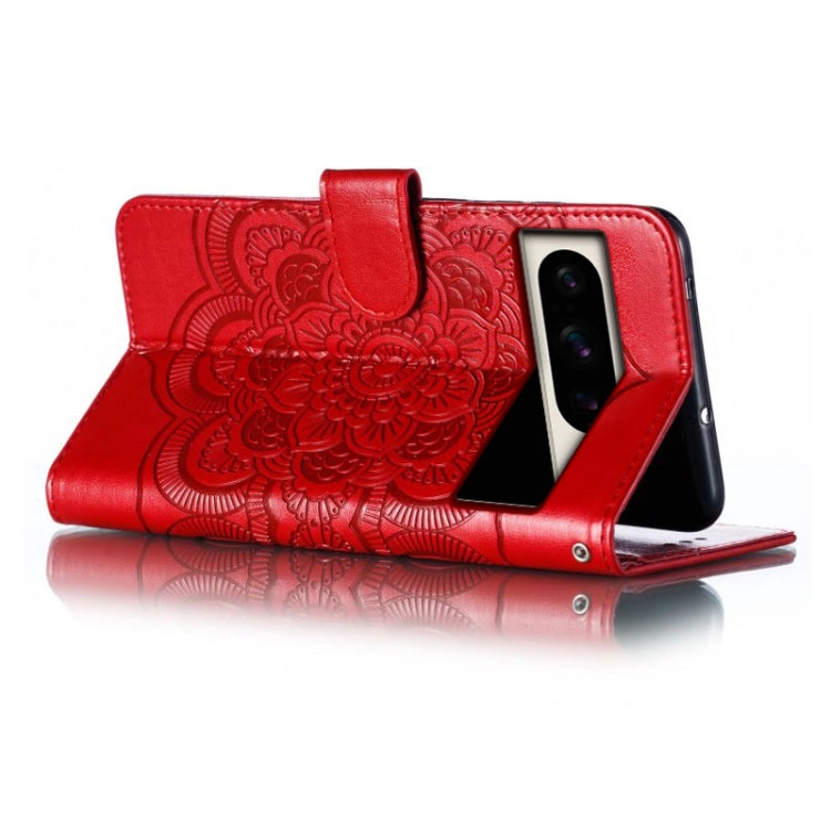 For Google Pixel 8 Pro Sun Mandala Embossing Pattern Phone Leather Case