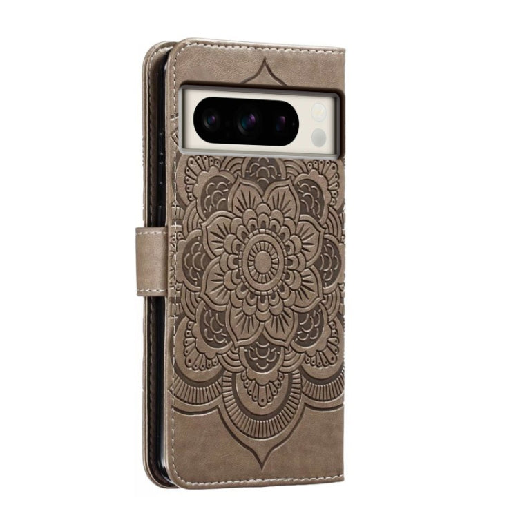 For Google Pixel 8 Pro Sun Mandala Embossing Pattern Phone Leather Case