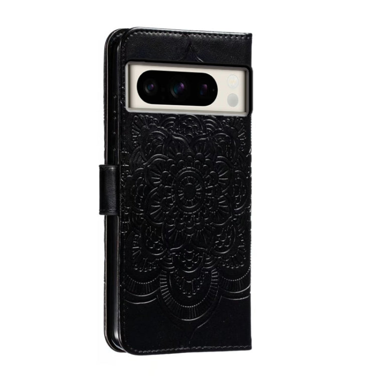 For Google Pixel 8 Pro Sun Mandala Embossing Pattern Phone Leather Case