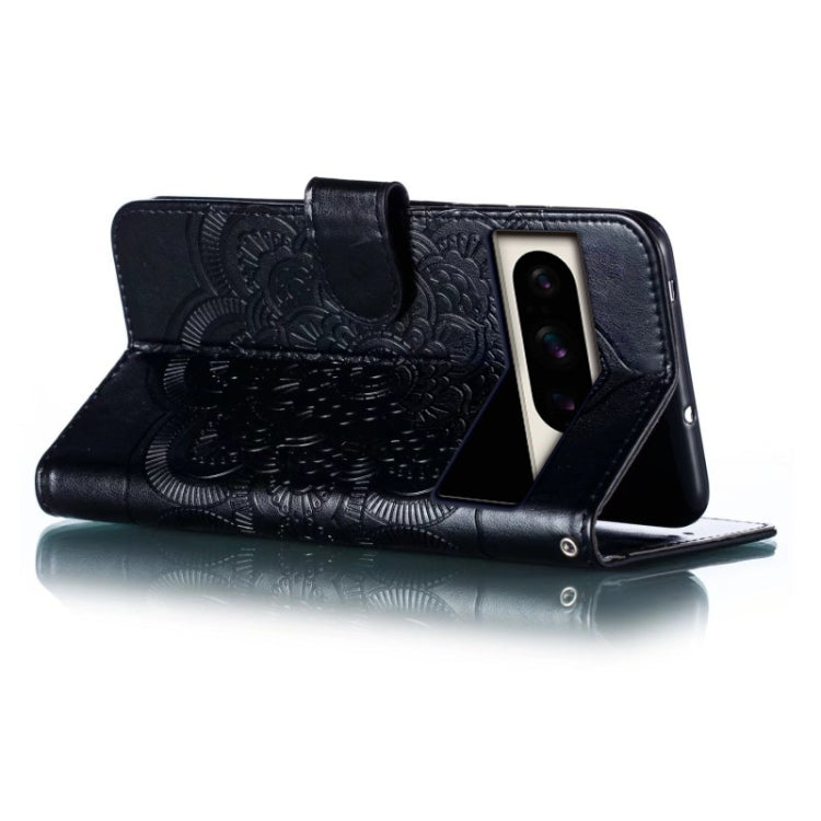 For Google Pixel 8 Pro Sun Mandala Embossing Pattern Phone Leather Case