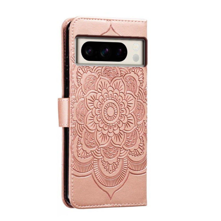 For Google Pixel 8 Pro Sun Mandala Embossing Pattern Phone Leather Case