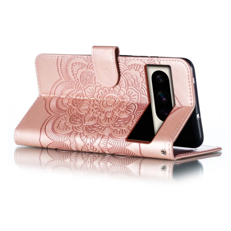 For Google Pixel 8 Pro Sun Mandala Embossing Pattern Phone Leather Case