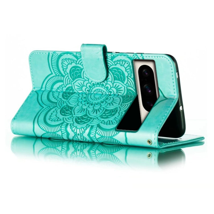 For Google Pixel 8 Pro Sun Mandala Embossing Pattern Phone Leather Case