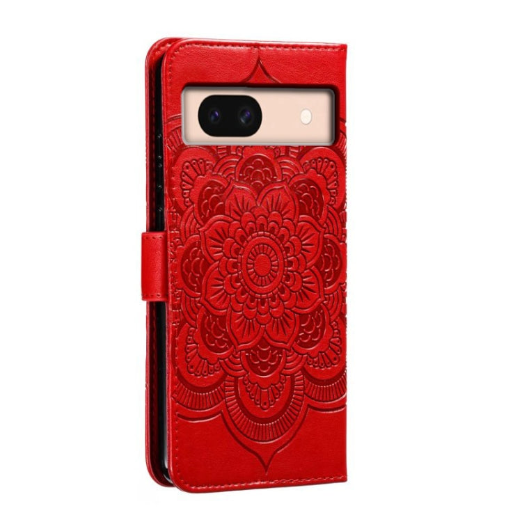 For Google Pixel 8A Sun Mandala Embossing Pattern Phone Leather Case