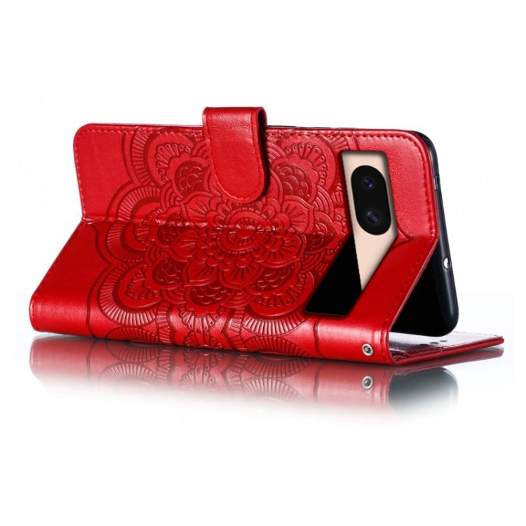 For Google Pixel 8A Sun Mandala Embossing Pattern Phone Leather Case