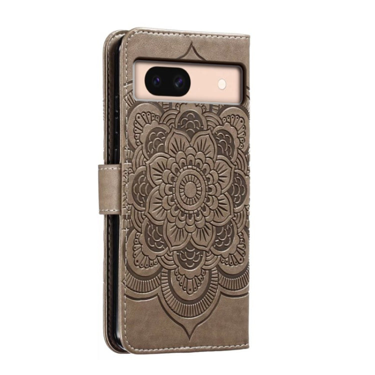 For Google Pixel 8A Sun Mandala Embossing Pattern Phone Leather Case