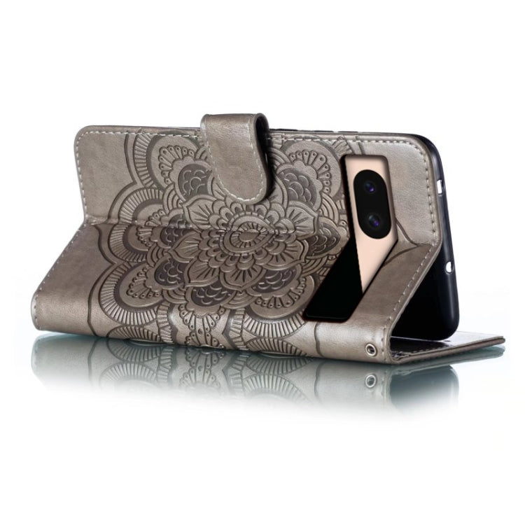 For Google Pixel 8A Sun Mandala Embossing Pattern Phone Leather Case