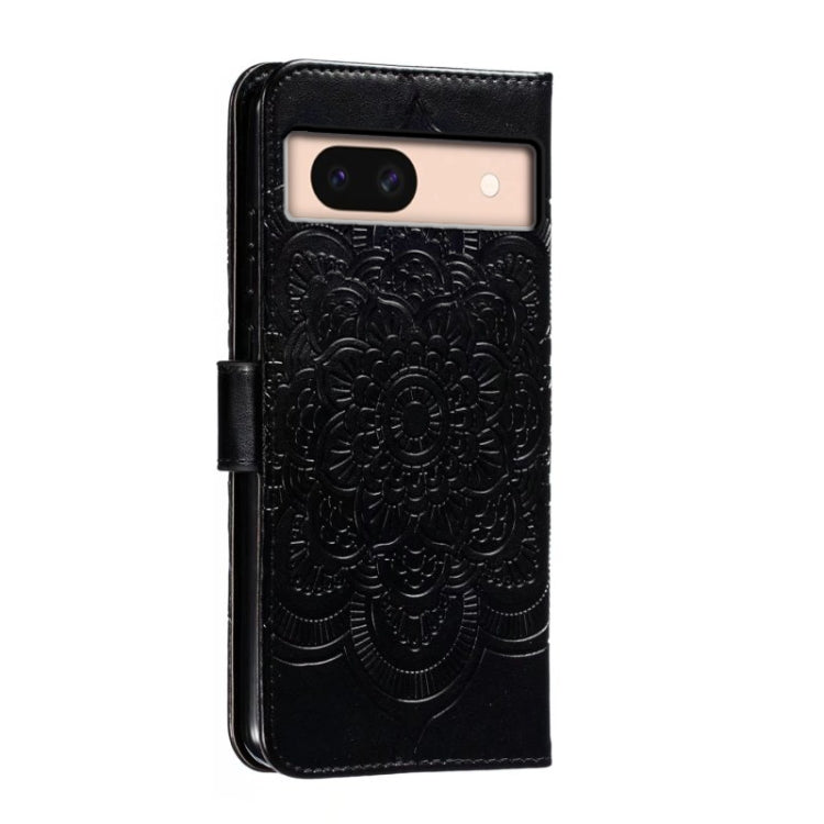 For Google Pixel 8A Sun Mandala Embossing Pattern Phone Leather Case