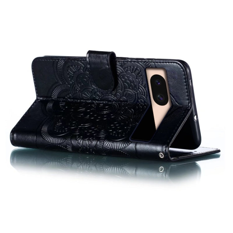 For Google Pixel 8A Sun Mandala Embossing Pattern Phone Leather Case