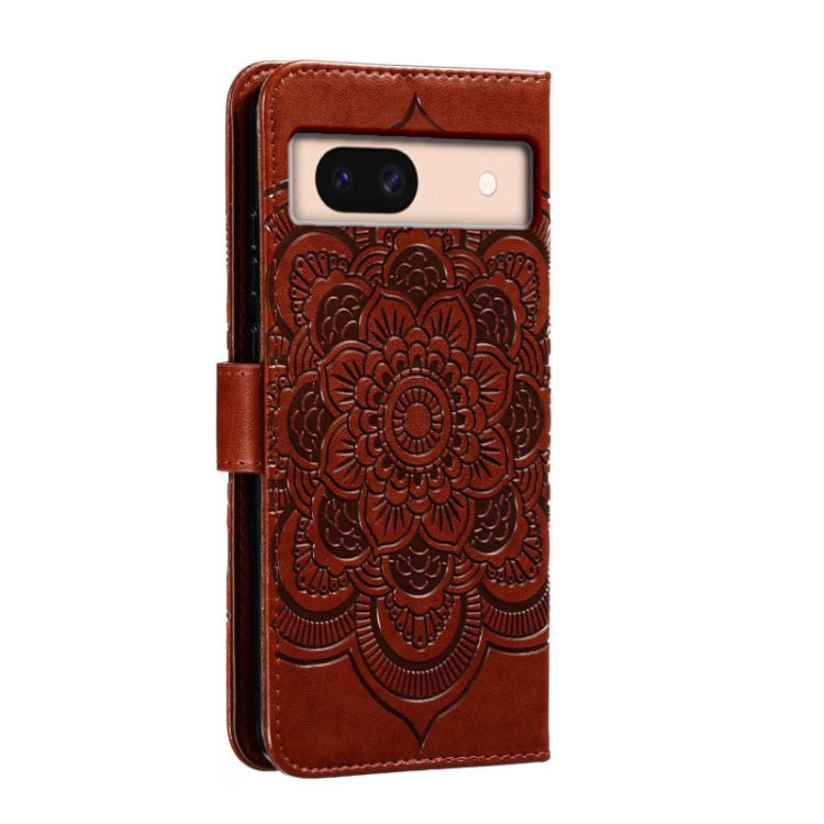 For Google Pixel 8A Sun Mandala Embossing Pattern Phone Leather Case