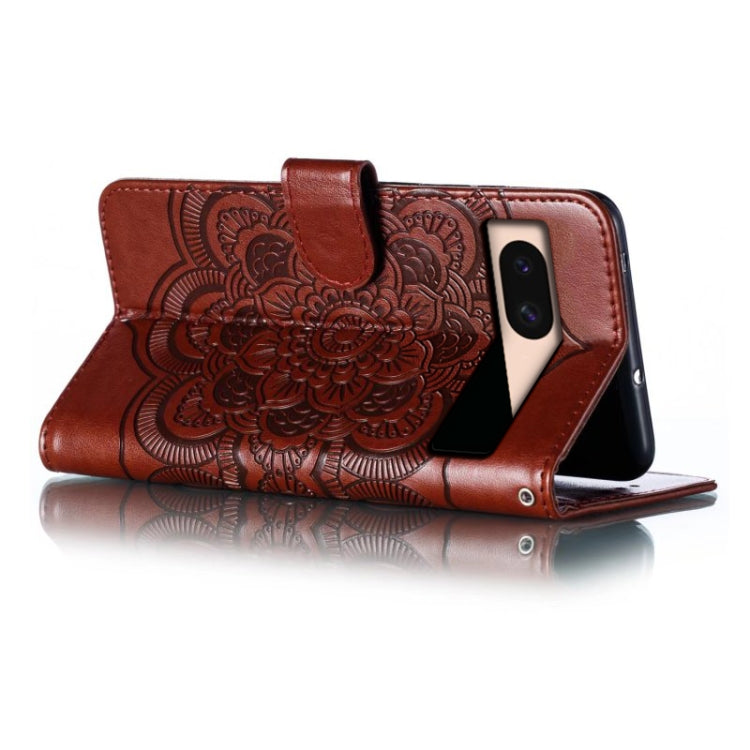 For Google Pixel 8A Sun Mandala Embossing Pattern Phone Leather Case