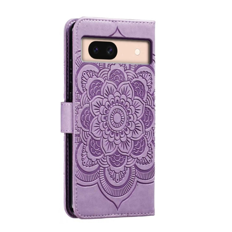 For Google Pixel 8A Sun Mandala Embossing Pattern Phone Leather Case