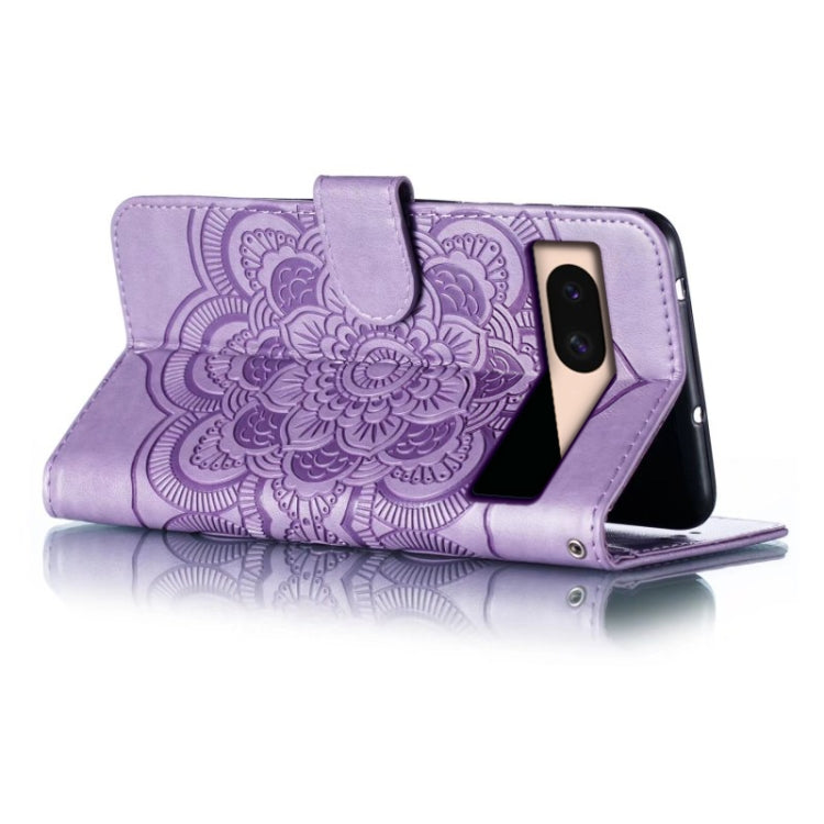 For Google Pixel 8A Sun Mandala Embossing Pattern Phone Leather Case