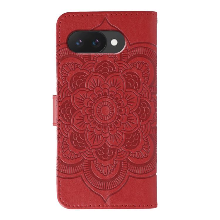 For Google Pixel 9a Sun Mandala Embossing Pattern Phone Leather Case