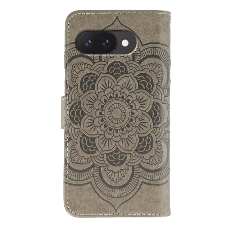 For Google Pixel 9a Sun Mandala Embossing Pattern Phone Leather Case